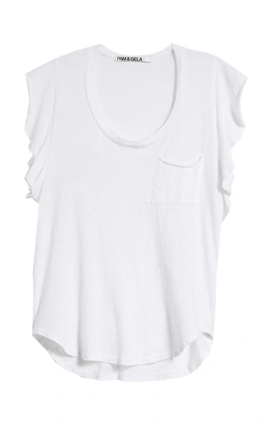 Shop Pam & Gela Flutter Sleeve Tee In White