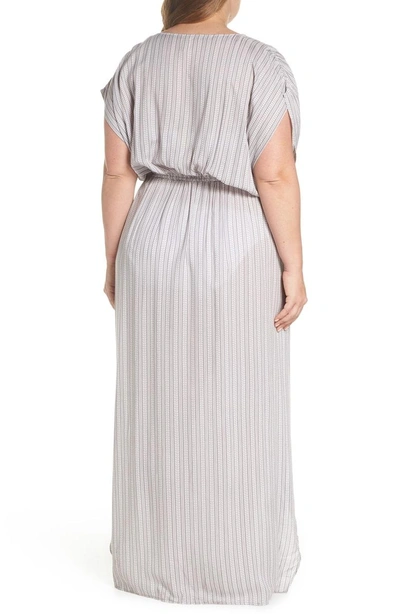 Shop Elan Wrap Maxi Cover-up Dress In Makoto Grey