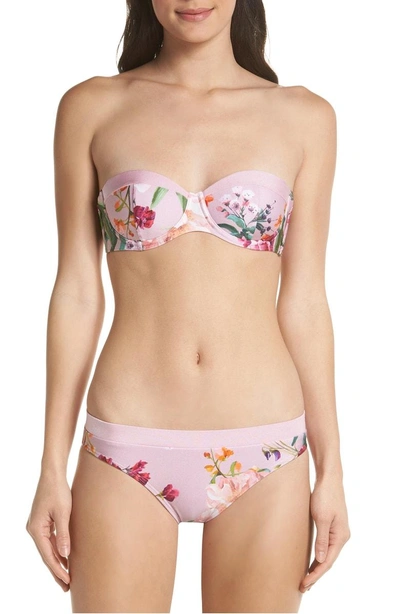 Shop Ted Baker Serenity Floral Underwire Bikini Top In Pale Pink