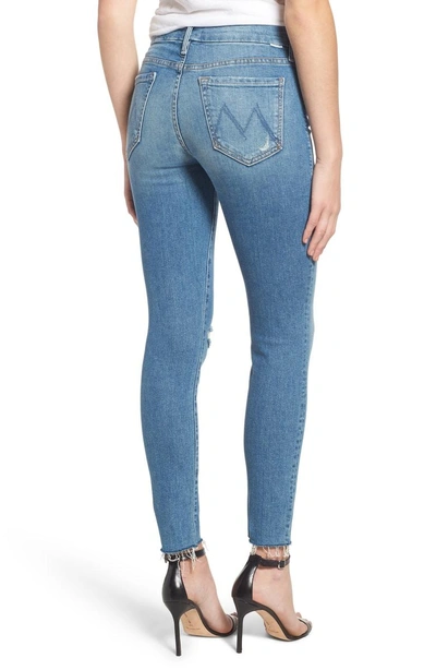 Shop Mother The Looker Frayed Ankle Skinny Jeans In Love Gun