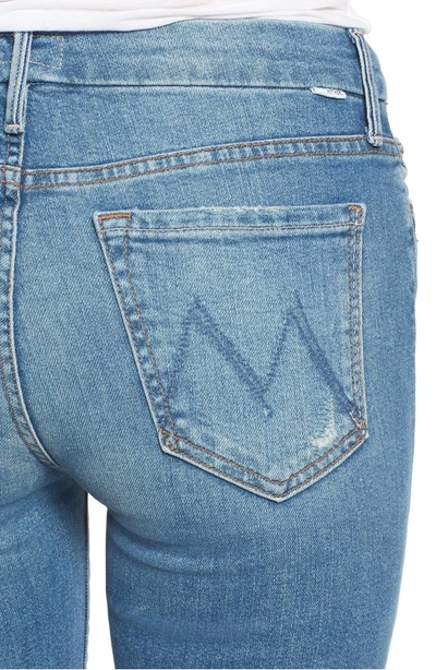 Shop Mother The Looker Frayed Ankle Skinny Jeans In Love Gun