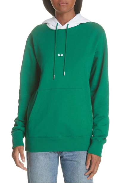 Shop Helmut Lang Taxi Hoodie In Green/ White