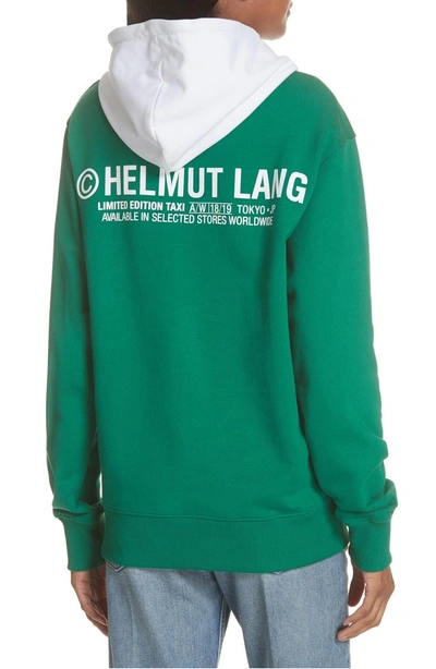 Shop Helmut Lang Taxi Hoodie In Green/ White