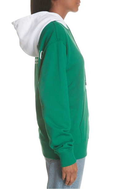 Shop Helmut Lang Taxi Hoodie In Green/ White