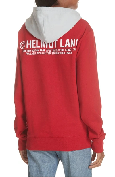 Shop Helmut Lang Taxi Hoodie In Red/ Silver Grey