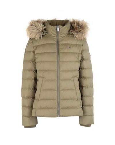 Shop Tommy Jeans Down Jackets In Military Green