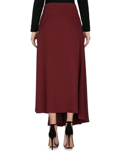 Shop Ottod'ame Long Skirts In Maroon