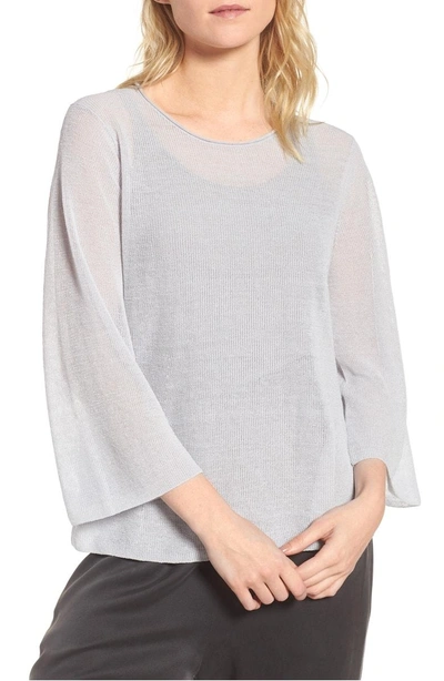 Shop Eileen Fisher Organic Linen Blend Sweater In India Sky