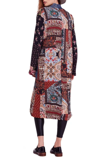 Songbird Patched Coat In Blue Combo