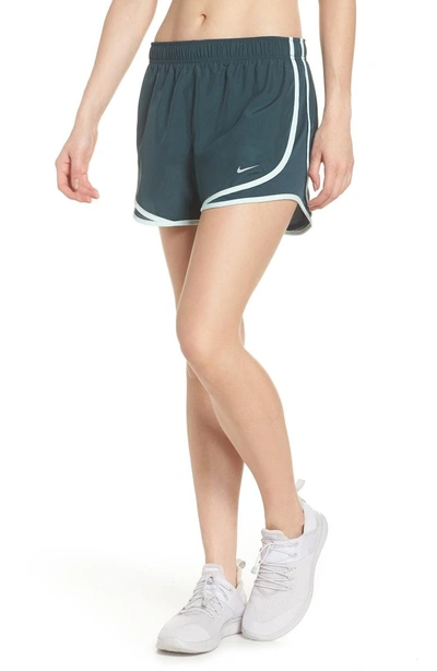 Shop Nike Dry Tempo Running Shorts In Deep Jungle/ Igloo/ Wolf Grey