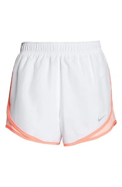 Shop Nike Dry Tempo Running Shorts In White/ Crimson Tint/ Wolf Grey
