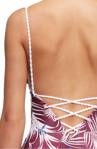 Shop Tavik Monahan One-piece Swimsuit In Latona Palm Merlot