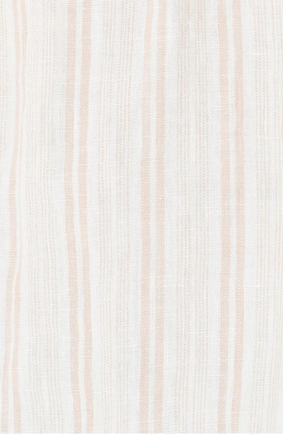 Shop Joie Bekette Collarless Stripe Linen Blouse In Blush Sand