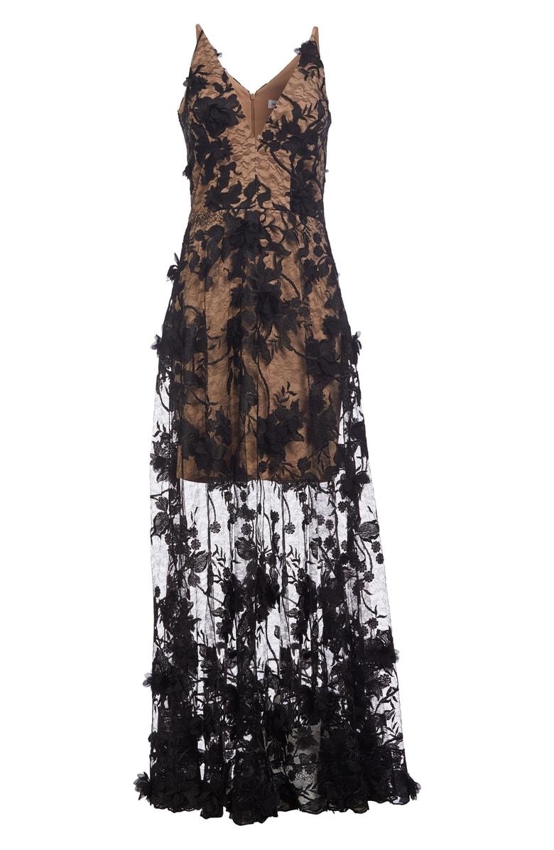 dress the population sidney lace gown