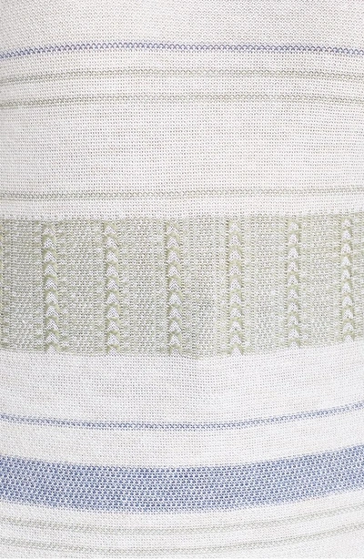 Shop Nic + Zoe Juniper Fringe Stripe Linen Blend Sweater In Multi