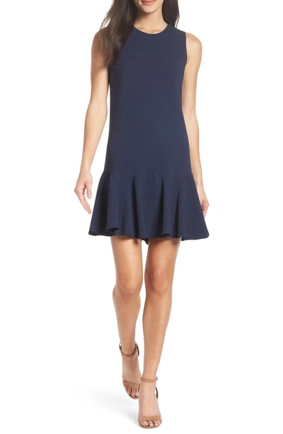 Shop Charles Henry Gored Tank Dress In Navy