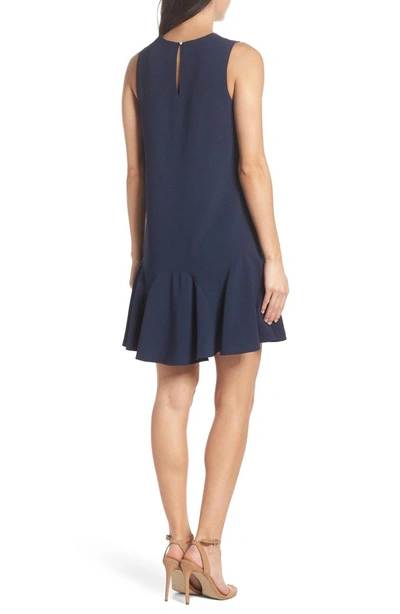 Shop Charles Henry Gored Tank Dress In Navy