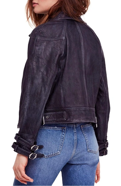 Shop Free People Avis Leather Jacket In Black