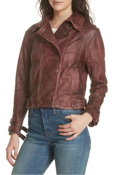 Shop Free People Avis Leather Jacket In Brown