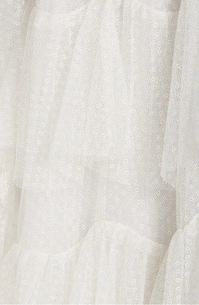 Shop Needle & Thread Tiered Tea Length Tulle Dress In Pearl