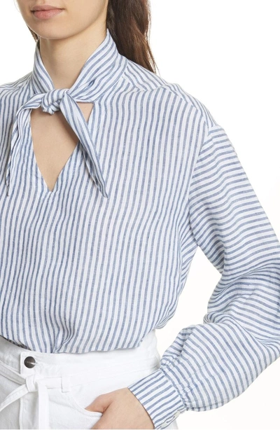 Shop Frame Stripe Handkerchief Blouse In Medium Blue Multi