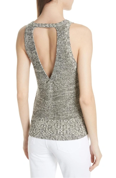 Shop Theory Cable Wool Paper Blend Sleeveless Sweater In Ivory/ Black