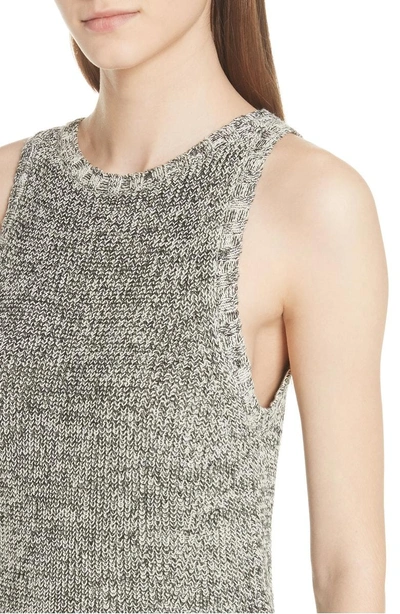Shop Theory Cable Wool Paper Blend Sleeveless Sweater In Ivory/ Black