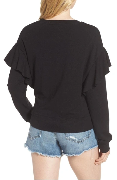 Shop Joe's Faye Ruffle Sweatshirt In Black