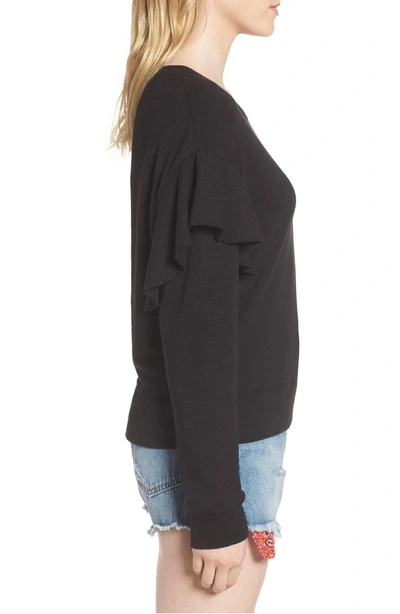 Shop Joe's Faye Ruffle Sweatshirt In Black