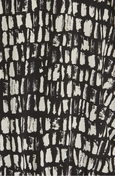 Shop Eileen Fisher Print Silk A-line Dress In Pebble