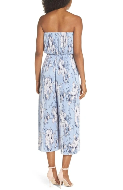 Shop 19 Cooper Strapless Pleated Jumpsuit In Light Blue