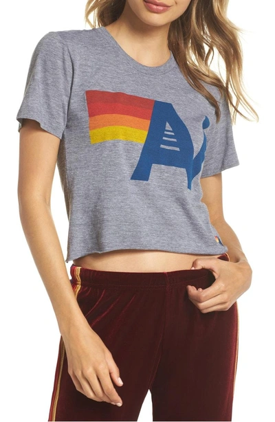 Shop Aviator Nation Logo Boyfriend Tee In Heather Grey