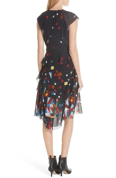 Shop Joie Kiersten Print Silk Dress In Midnight