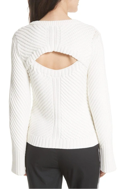 Shop Joie Lauraly Cutout Back Sweater In Porcelain