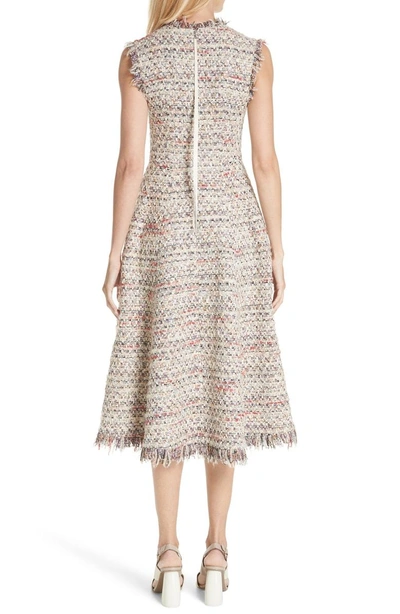 Shop Adam Lippes Tweed A-line Dress In Ivory Multi