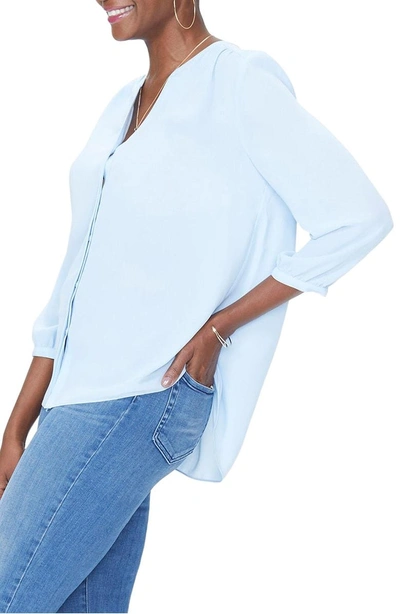 Shop Nydj Pleat Back Blouse In Tranquility
