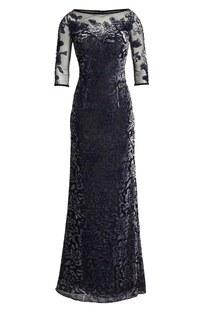 burnout velvet gown