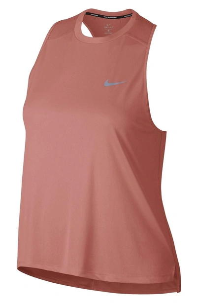 Shop Nike Dry Miler Tank In Rust Pink