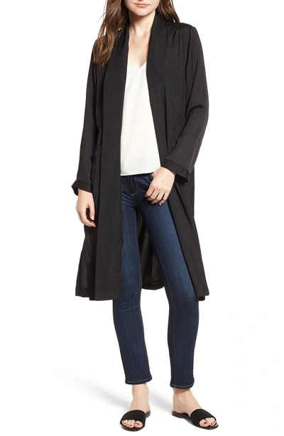 Shop Cupcakes And Cashmere Farley Satin Duster In Black
