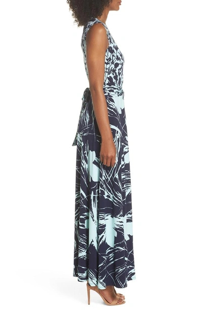 Shop Leota Nicole Print V-neck Maxi Dress In Sorrentine / Solaro