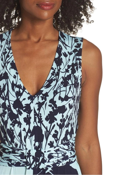 Shop Leota Nicole Print V-neck Maxi Dress In Sorrentine / Solaro