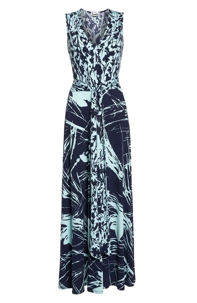 Shop Leota Nicole Print V-neck Maxi Dress In Sorrentine / Solaro