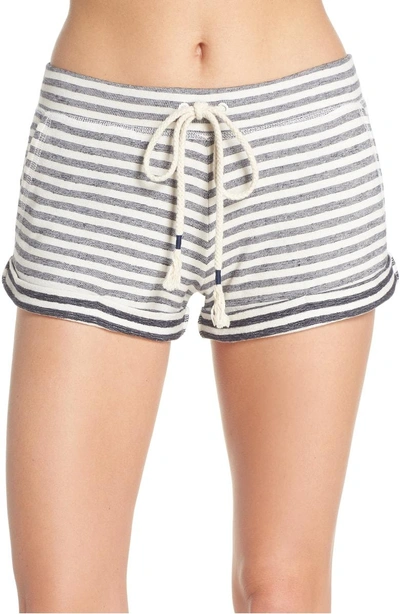 Shop Skin Stripe Pajama Shorts In Ivory/ Navy Stripe