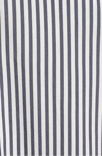 Shop Ali & Jay Drinks On Me Stripe Ruffle Midi Dress In Navy/ White Mini Stripe