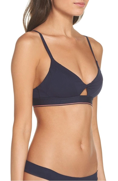 Shop Stance Twisted Triangle Bralette In Navy