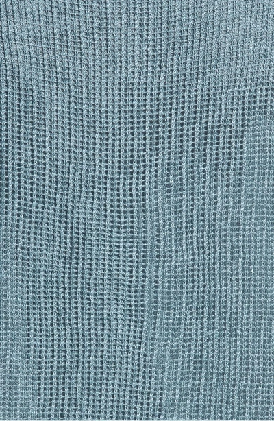 Shop Eileen Fisher Organic Linen Tunic Sweater In Blue Steel