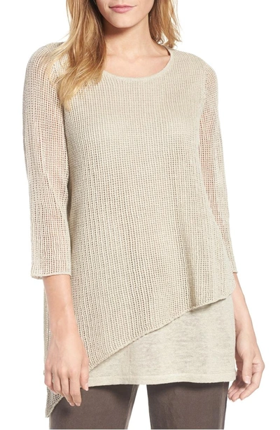Shop Eileen Fisher Organic Linen Tunic Sweater In Undyed Natural