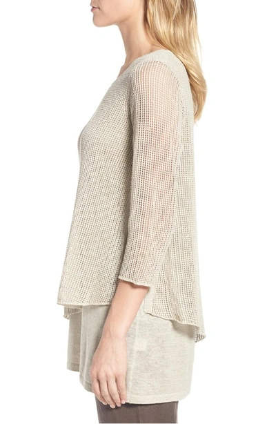 Shop Eileen Fisher Organic Linen Tunic Sweater In Undyed Natural