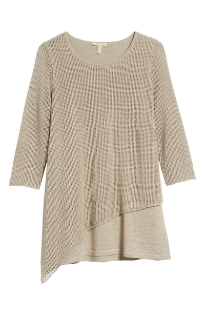 Shop Eileen Fisher Organic Linen Tunic Sweater In Undyed Natural