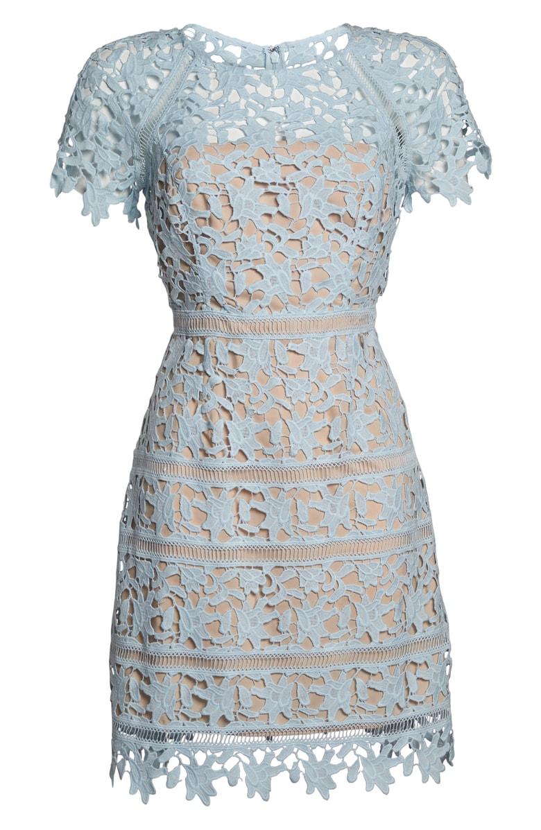 eliza j lace overlay dress